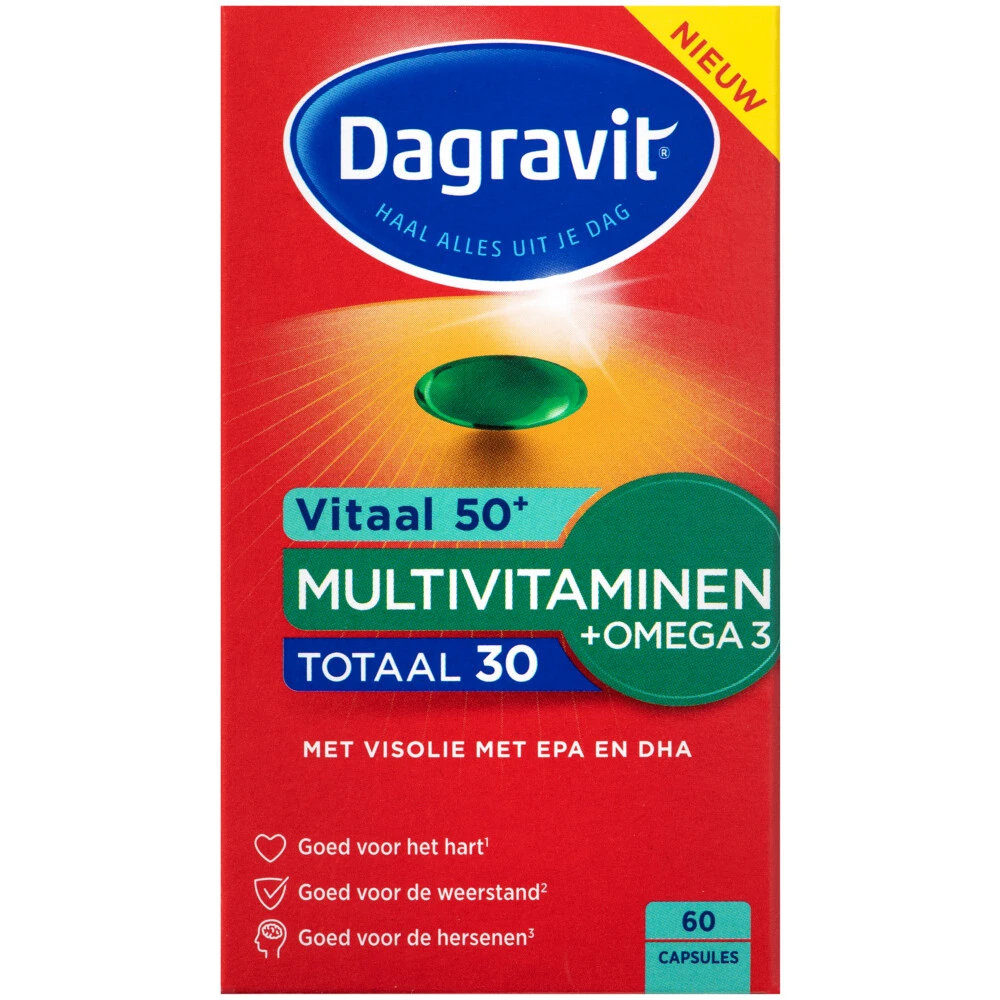 2x Dagravit Totaal 30 Vitaal 50+ Met Omega-3 Visolie 1 2x Dagravit Totaal 30 Vitaal 50+ Met Omega-3 Visolie