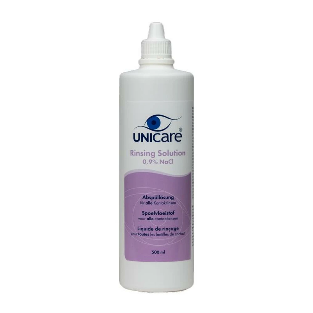 3x Unicare Lenzenvloeistof Rinsing Solution 0,9% NaCI 1 3x Unicare Lenzenvloeistof Rinsing Solution 0,9% NaCI