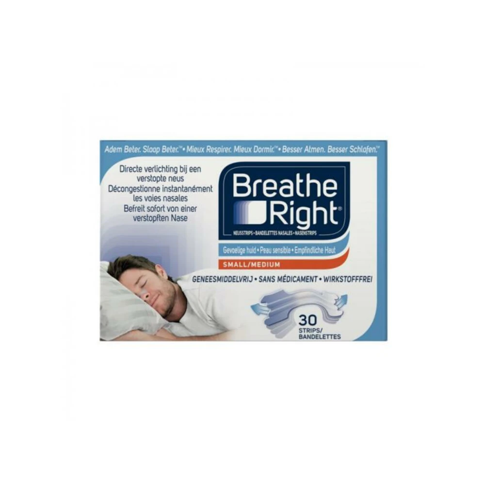 3x Breathe Right Neusstrips Gevoelige Huid 1 3x Breathe Right Neusstrips Gevoelige Huid