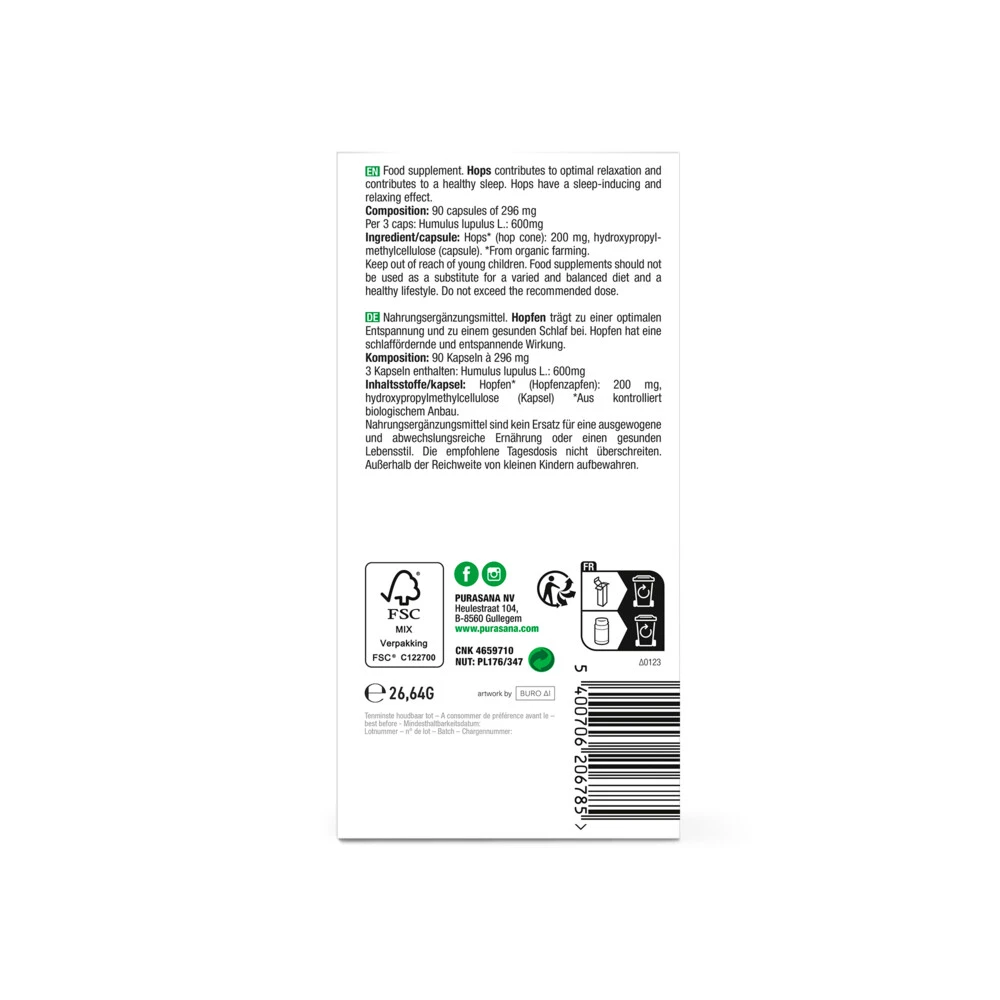 Purasana Hop 200 Mg 3 Purasana Hop 200 Mg - Afbeelding 3