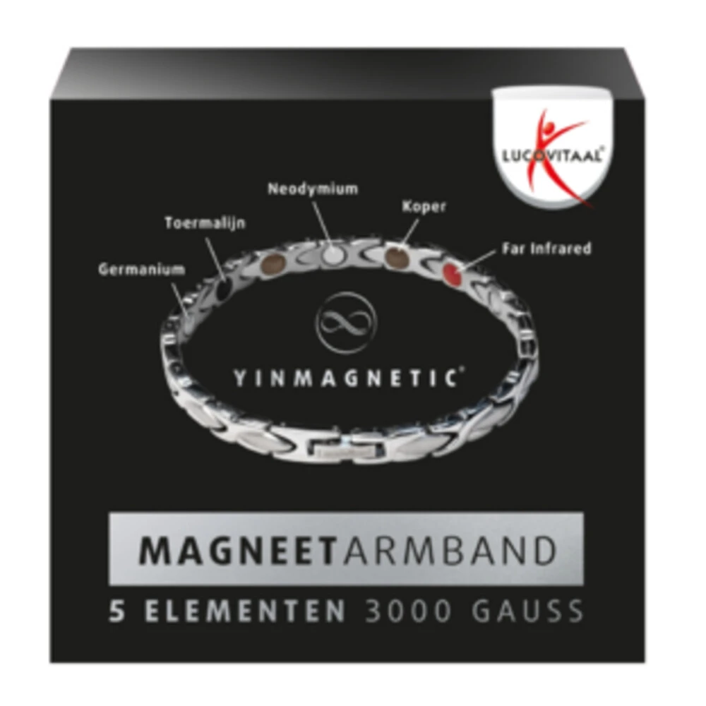 Lucovitaal Yinmagnetic Magneet Armband Zilver 1 Lucovitaal Yinmagnetic Magneet Armband Zilver