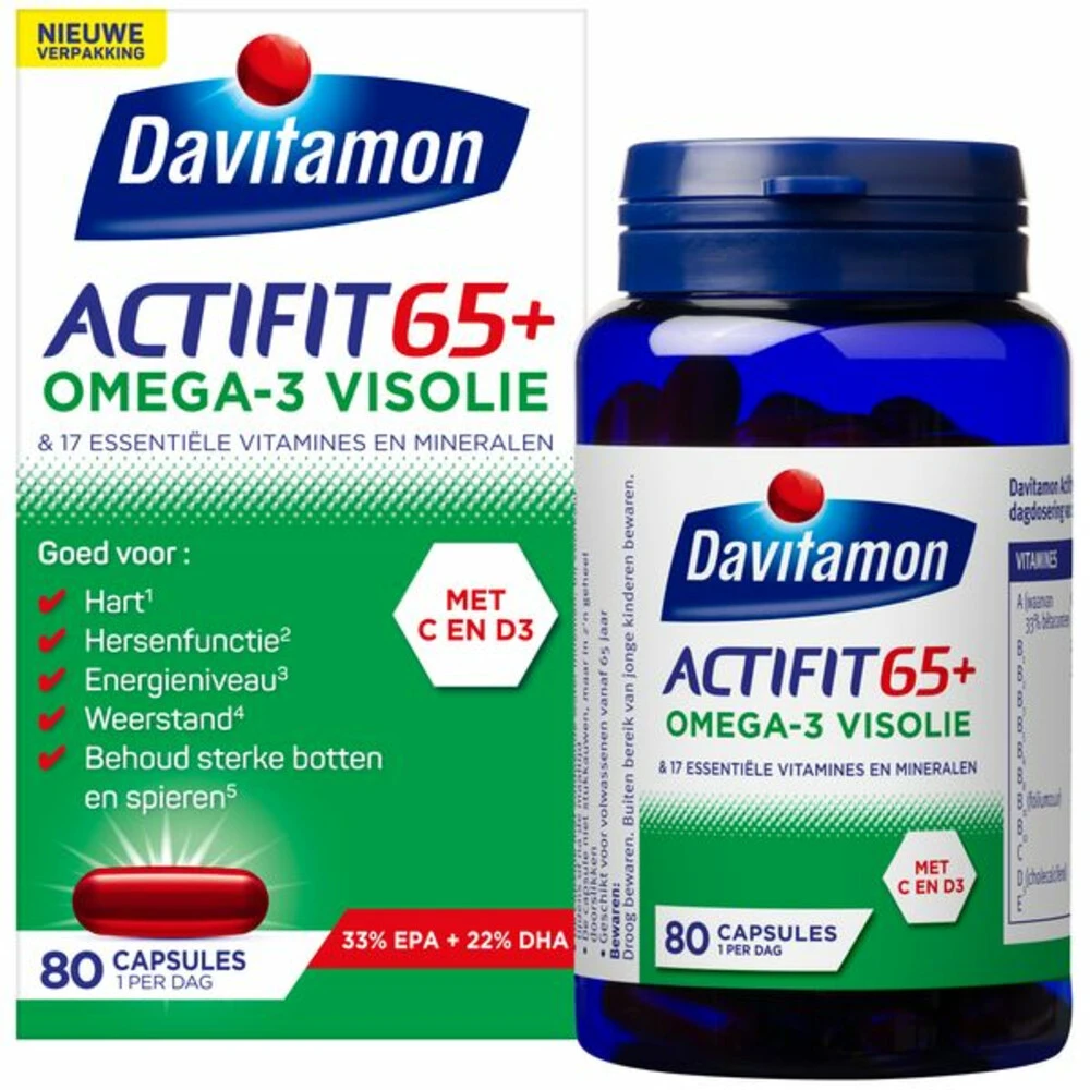 Davitamon Actifit 65+ Omega-3 Visolie 2 Davitamon Actifit 65+ Omega-3 Visolie - Afbeelding 2