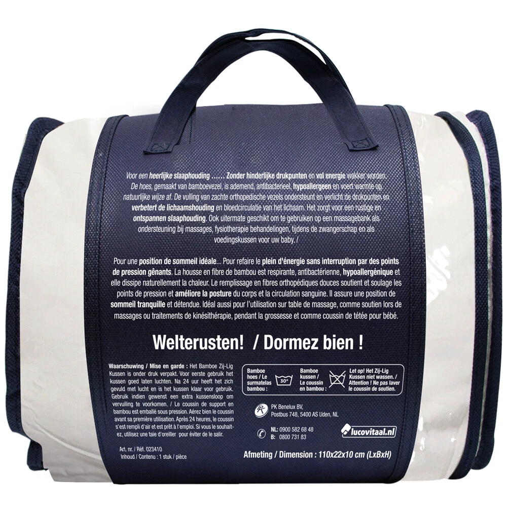 Lucovitaal Bamboe Zijligkussen 4 Lucovitaal Bamboe Zijligkussen - Afbeelding 4