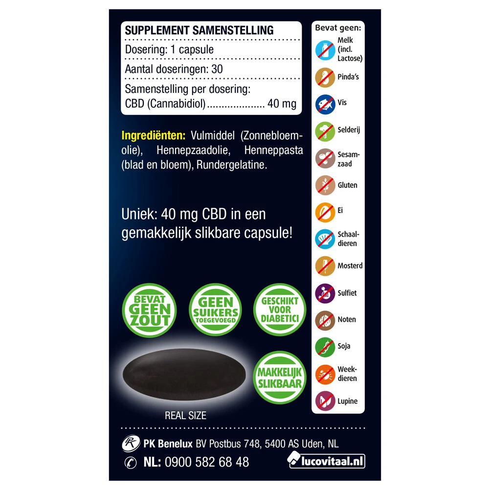 Lucovitaal CBD 40 Mg Capsules 3 Lucovitaal CBD 40 Mg Capsules - Afbeelding 3